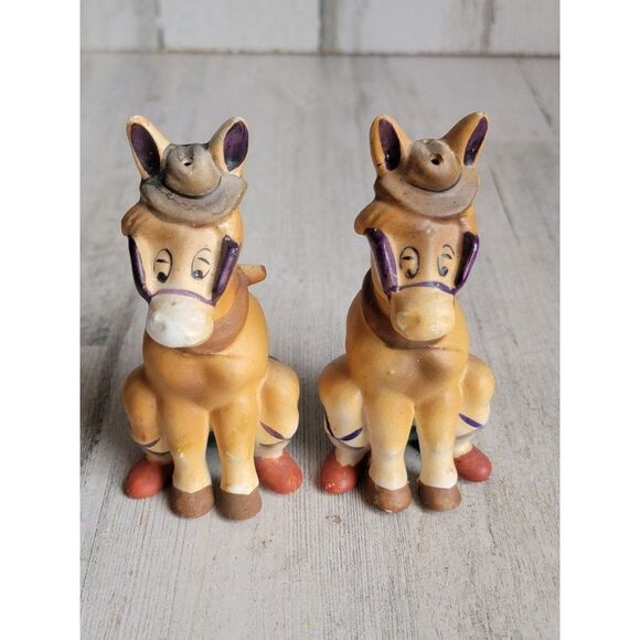 Vintage Japan donkey mule ceramic salt shakers‎ - Picture 2 of 8
